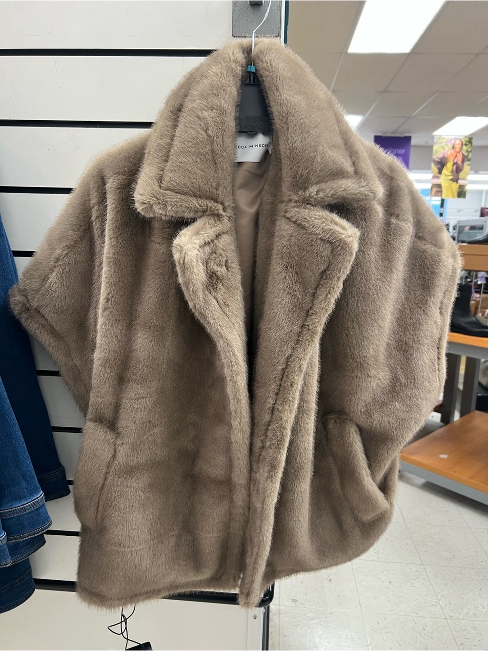 Gorgeous, super soft, Rebecca Minkoff Taupe Plush Faux-Fur Jacket. Feels real!